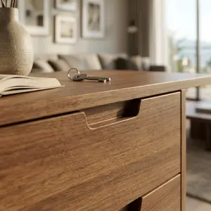 Console Table Kayu dengan 4 Laci Penyimpanan [3]