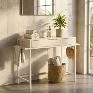 Console Table Laci Rangka Metal Finishing Doff
