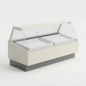 Etalase Display Pastry Kaca Miring Open Top