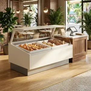 Etalase Display Pastry Kaca Miring Open Top [4]