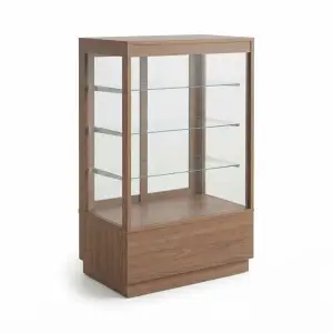 Etalase Display Pastry Rangka Kayu Rak Kaca