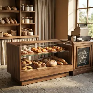 Etalase Pastry Kayu dengan Kaca Geser [4]