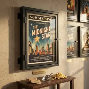 Frame Display Poster Dinding Pintu Kaca Besi