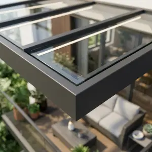 Kanopi Balkon Atap Kaca Rangka Aluminium Modern [2]
