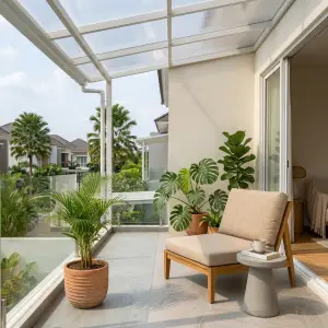 Kanopi Balkon Rangka Aluminium Atap Polycarbonate [4]
