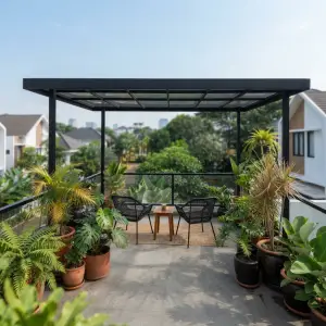 Kanopi Balkon Rangka Besi Hollow Atap Polycarbonate [2]