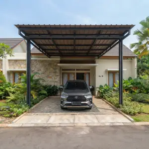 Kanopi Carport Baja Rangka Hollow Atap Spandek Minimalis