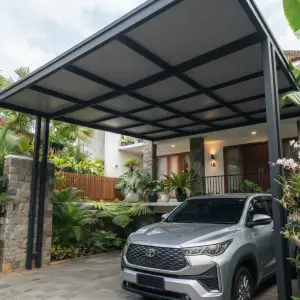 Kanopi Carport Besi Hollow Atap Polycarbonate