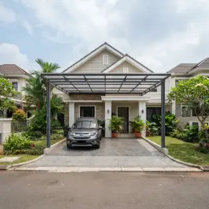 Kanopi Carport Besi Hollow Atap Polycarbonate Modern [4]