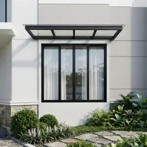 Kanopi Jendela Rangka Besi Finishing Powder Coat Atap Polycarbonate