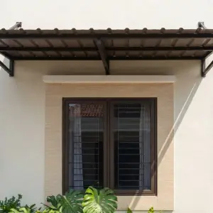Kanopi Jendela Rangka Besi Finishing Powder Coat Atap Polycarbonate Gelombang [3]