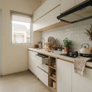 Kitchen Cabinet Minimalis One-Wall dengan Upper & Lower Cabinet [3]
