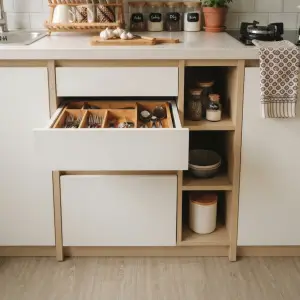 Kitchen Cabinet Minimalis One-Wall dengan Upper & Lower Cabinet [4]