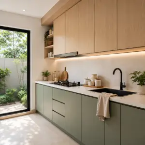 Kitchen Set Kayu Oak Sage Green Dua Lapis [2]