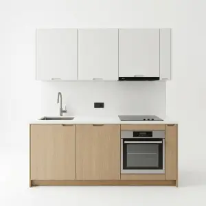 Kitchen Set Minimalis Two-Tone Oak White