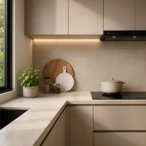 Kitchen Set Minimalis U-Shape dengan Upper Cabinet [3]