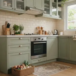 Kitchen Set Shaker Style Sage Green dengan Top Marmer [2]