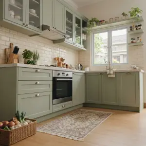 Kitchen Set Shaker Style Sage Green dengan Top Marmer [4]