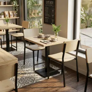 Kursi Cafe Besi Kayu Gaya Industrial Minimalis [3]