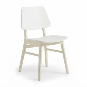 Kursi Cafe Kayu Scandinavian Finishing Duco Putih