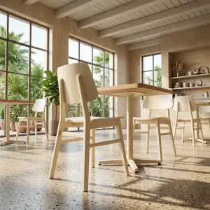 Kursi Cafe Kayu Scandinavian Finishing Duco Putih [3]