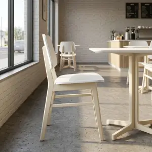 Kursi Cafe Kayu Scandinavian Finishing Duco Putih [4]