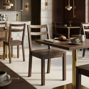 Kursi Cafe Kayu Solid Ladderback Dark Walnut [2]