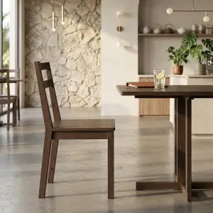 Kursi Cafe Kayu Solid Ladderback Dark Walnut [4]