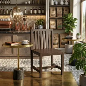 Kursi Cafe Kayu Solid Slat Back Wenge [2]