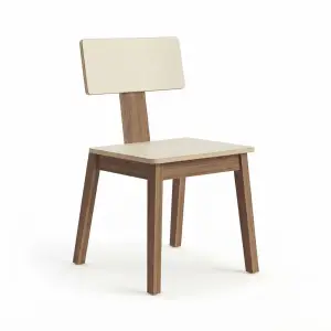 Kursi Cafe Kayu Walnut Sandaran Plywood