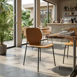 Kursi Cafe Plywood Rangka Besi Hitam [4]