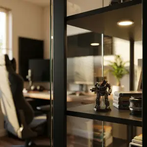 Lemari Display Kaca dengan Lampu Sorot dan Rak Adjustable [3]