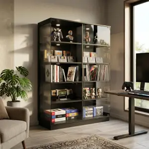 Lemari Display Kaca dengan Lampu Sorot dan Rak Adjustable [5]