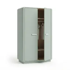 Lemari Pakaian 2 Pintu Finishing Duco Sage Green