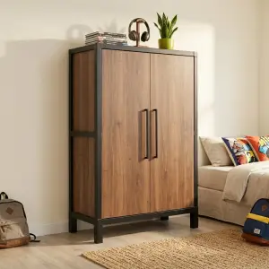Lemari Pakaian 2 Pintu Rangka Besi Finishing Kayu Walnut [2]