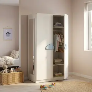 Lemari Pakaian 4 Pintu Finishing Walnut & Cermin [2]