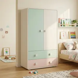Lemari Pakaian Anak 2 Pintu dengan Laci [4]
