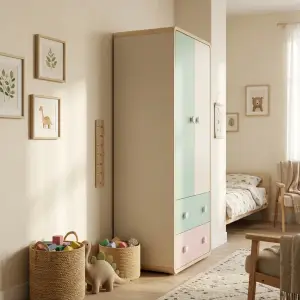 Lemari Pakaian Anak 2 Pintu dengan Laci [5]