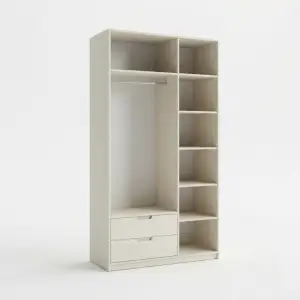 Lemari Pakaian Open Wardrobe dengan Laci dan Rak Serbaguna