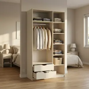 Lemari Pakaian Open Wardrobe dengan Laci dan Rak Serbaguna [2]