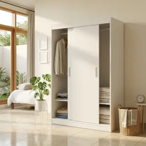 Lemari Pakaian Pintu Sliding 2 Pintu Finishing Putih [5]