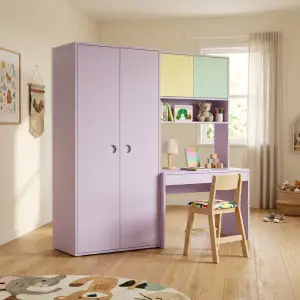 Lemari Pakaian Set Meja Belajar Anak Warna Pastel