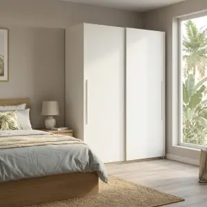 Lemari Pakaian Sliding 2 Pintu Finishing Duco Putih [2]