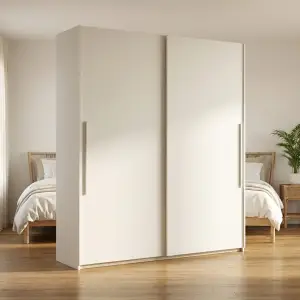 Lemari Pakaian Sliding 2 Pintu Finishing Duco Putih [4]