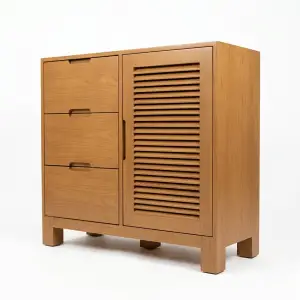 Lemari Sideboard Kayu Pintu Kisi-Kisi 3 Laci