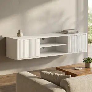 Lemari TV Gantung Pintu Fluted Minimalis [5]