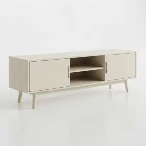Lemari TV Kayu Scandinavian Low Cabinet