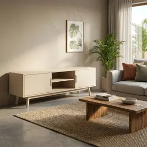 Lemari TV Kayu Scandinavian Low Cabinet [2]