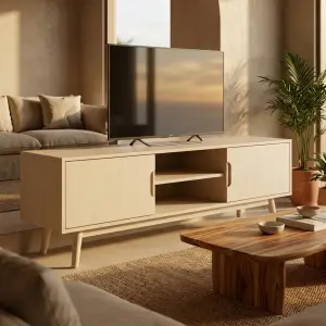 Lemari TV Kayu Scandinavian Low Cabinet [5]