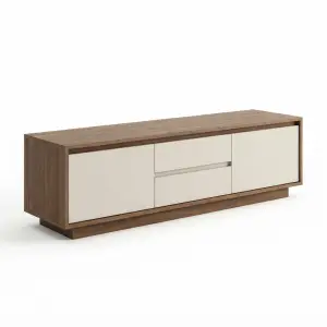 Lemari TV Minimalis Dua Pintu dengan Laci Tengah